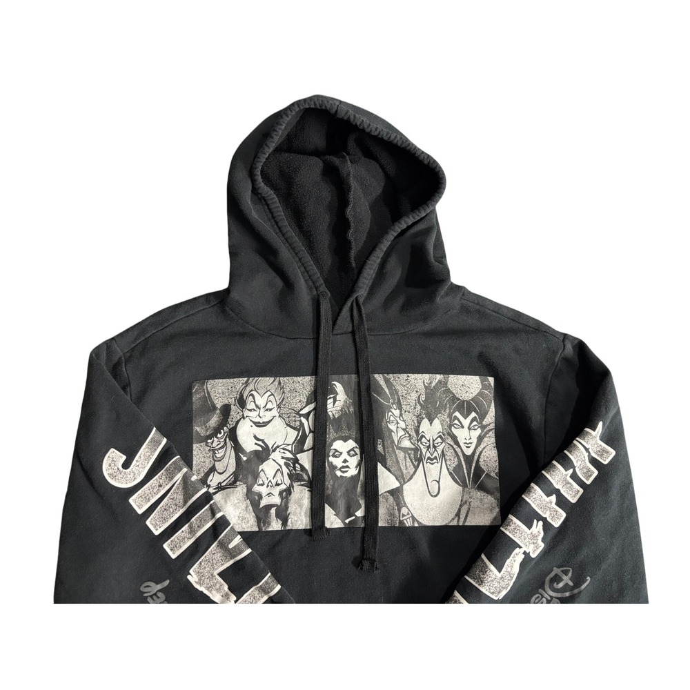 Disney Villains Graphic Hoodie Black Mens Medium Ursula Maleficent Sweatshirt